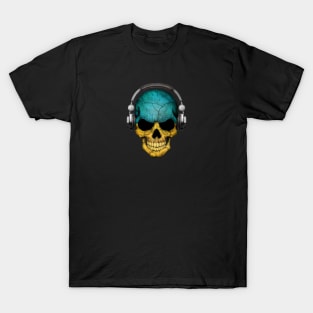 Dark Skull Deejay with Ukrainian Flag T-Shirt